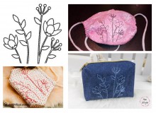 Stickdatei - Blumen Line Art